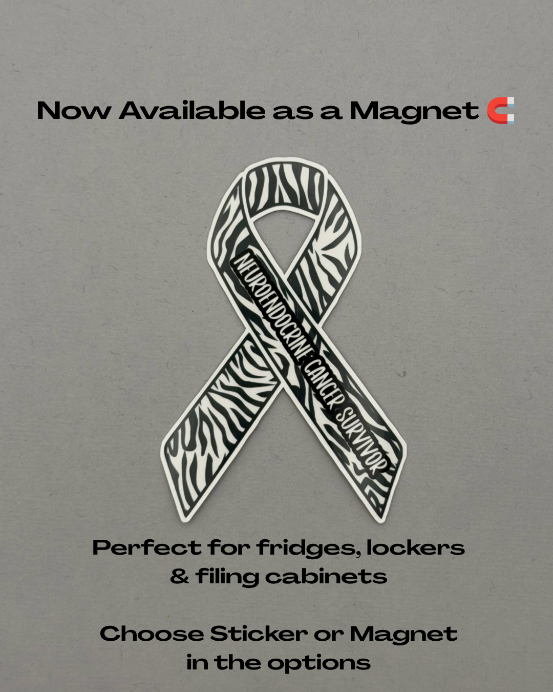 Neuroendocrine Cancer Survivor Ribbon Sticker or Magnet