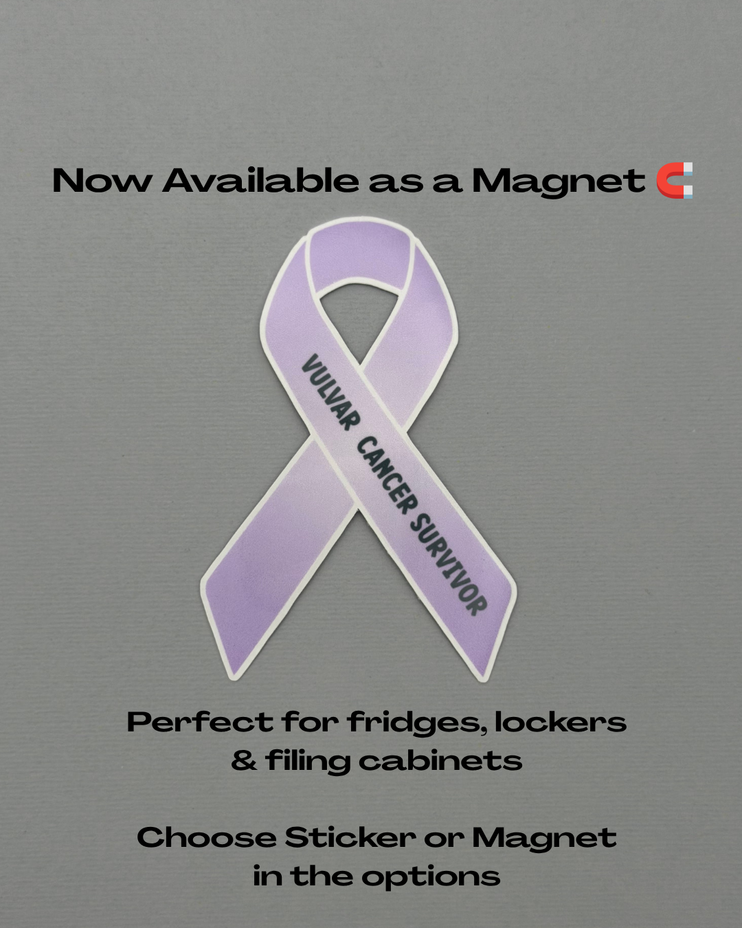 Vulvar Cancer Survivor Ribbon Sticker or Magnet
