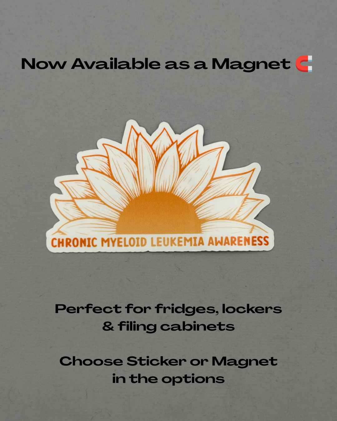 Chronic Myeloid Leukemia Awareness Sunflower Sticker or Magnet