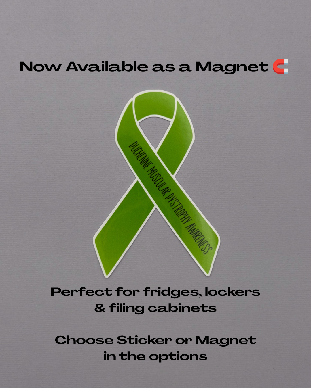 Duchenne Muscular Dystrophy Awareness Ribbon Sticker or Magnet