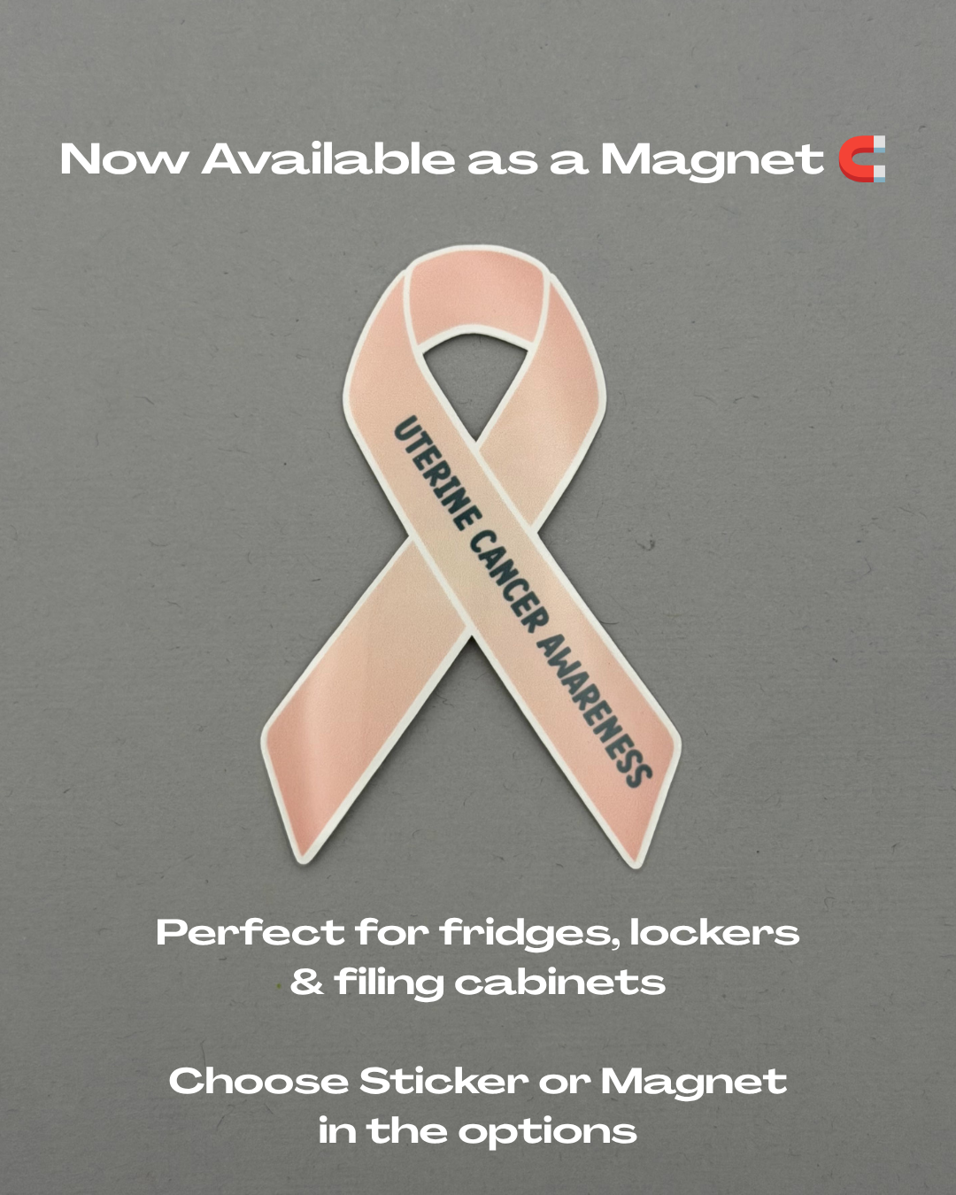 Uterine Cancer Awareness Ribbon Sticker or Magnet