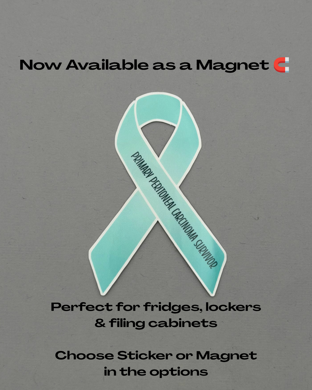 Primary Peritoneal Carcinoma Survivor Ribbon Sticker or Magnet