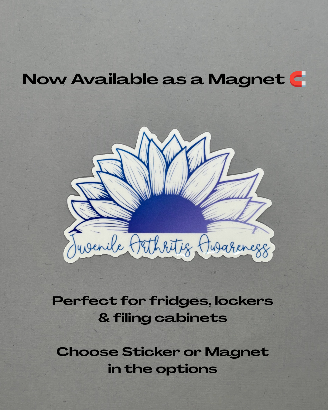 Juvenile Arthritis Awareness Sunflower Sticker or Magnet