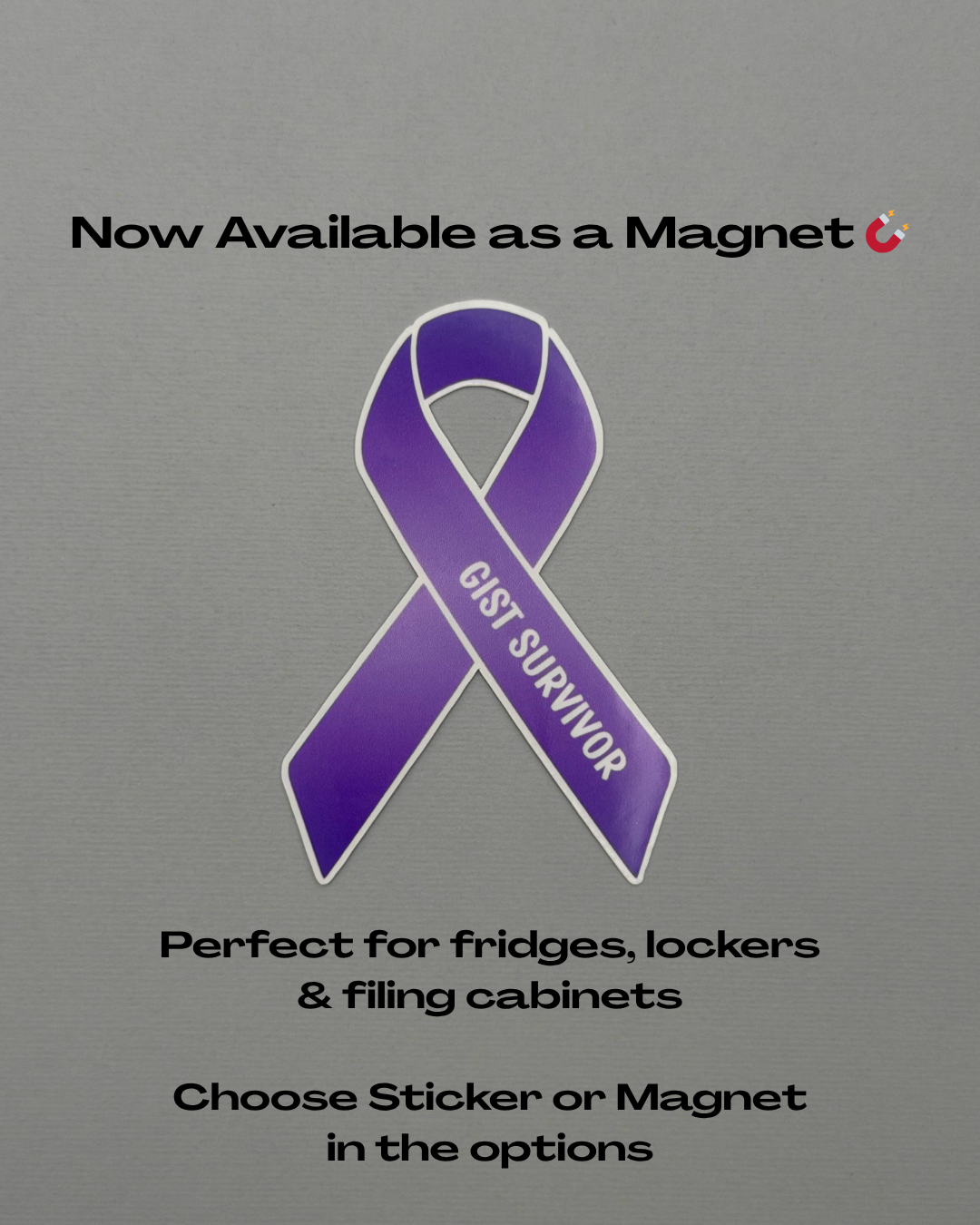 GIST Survivor Ribbon Sticker or Magnet | Gastrointestinal Stromal Tumor