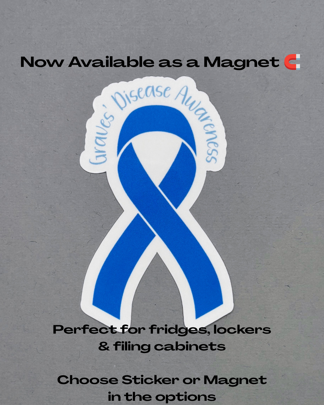 Grave's Disease Awareness Ribbon Sticker or Magnet