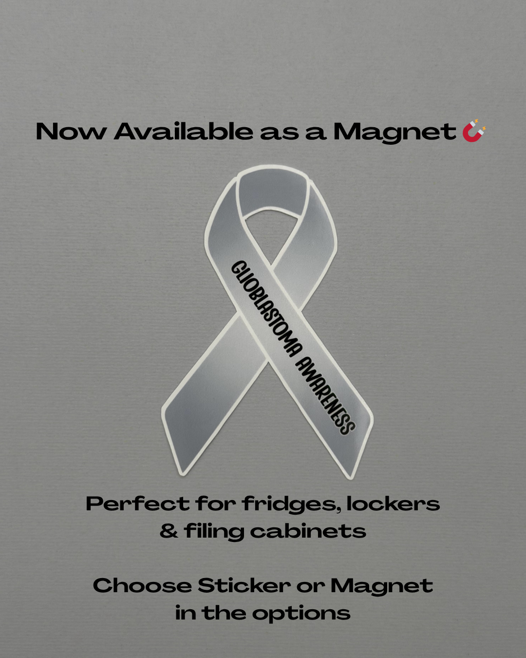 Glioblastoma Awareness Ribbon Sticker or Magnet