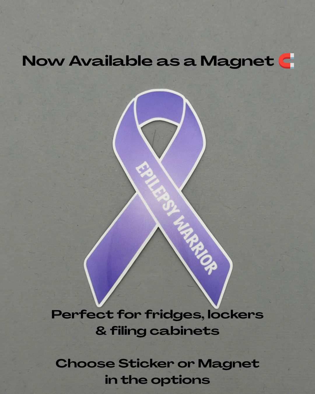 Epilepsy Warrior Ribbon Sticker or Magnet