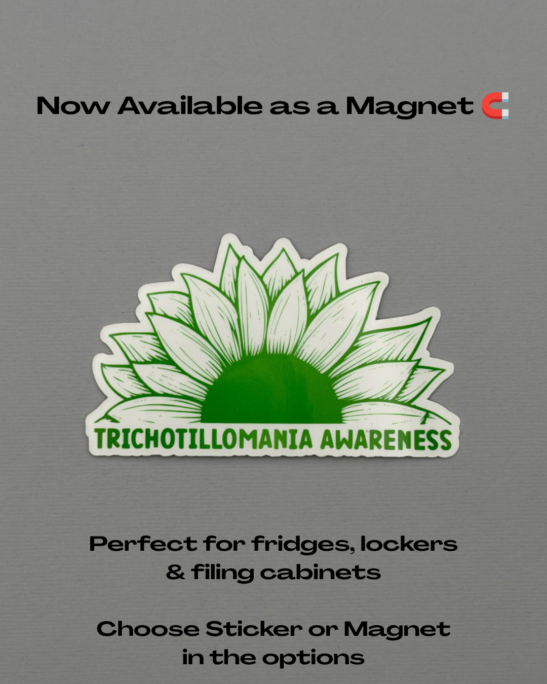 Trichotillomania Awareness Sunflower Sticker or Magnet
