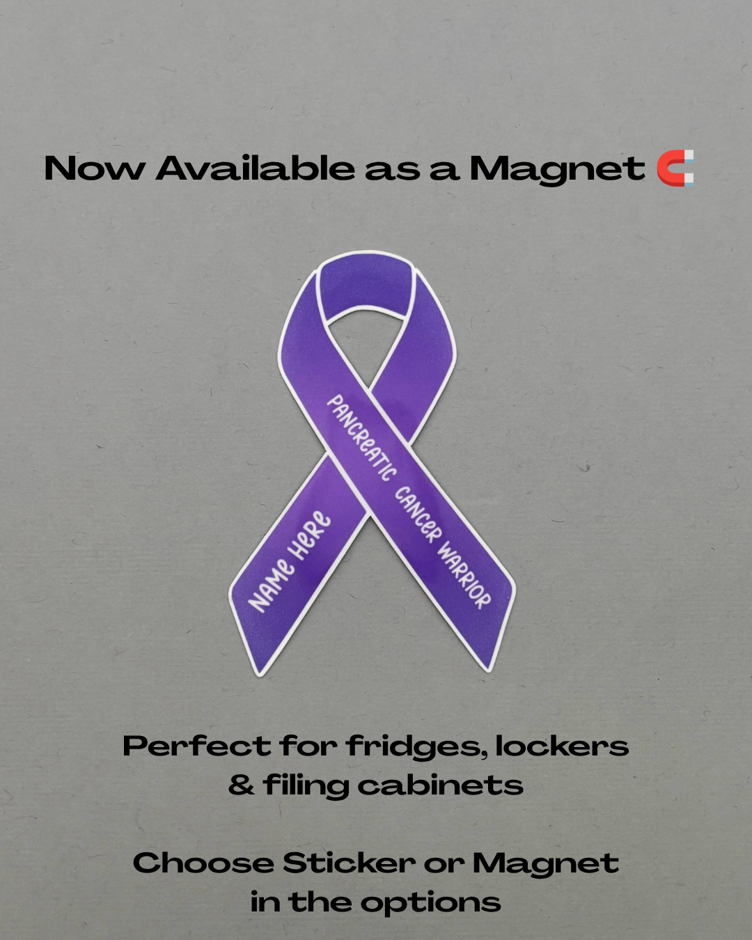 Pancreatic Cancer Warrior Custom Ribbon Sticker or Magnet