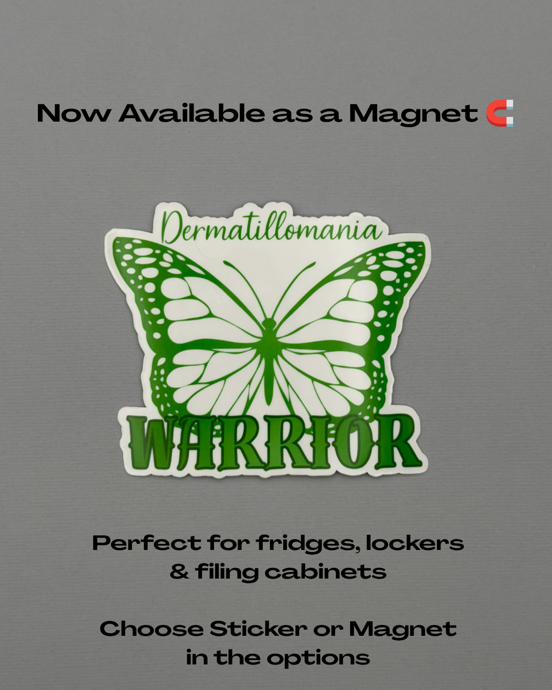 Dermatillomania Warrior Butterfly Sticker or Magnet