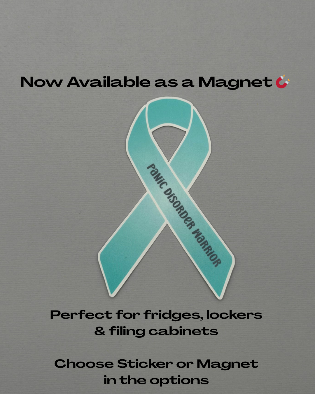 Panic Disorder Warrior Ribbon Sticker or Magnet