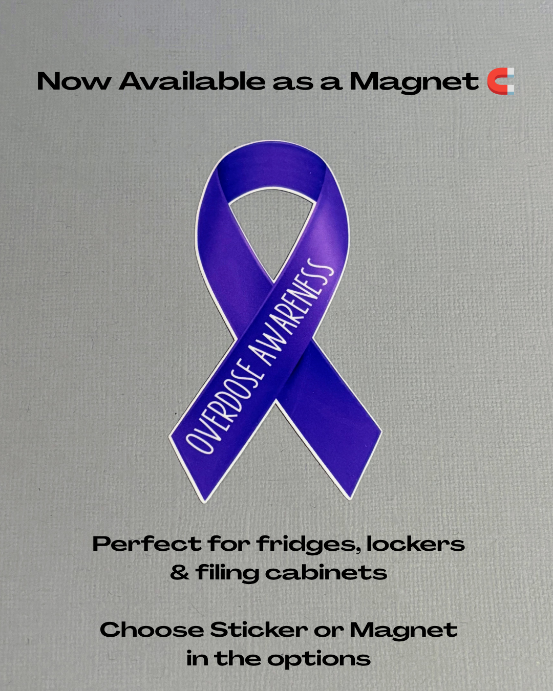 Overdose Awareness Ribbon Sticker or Magnet