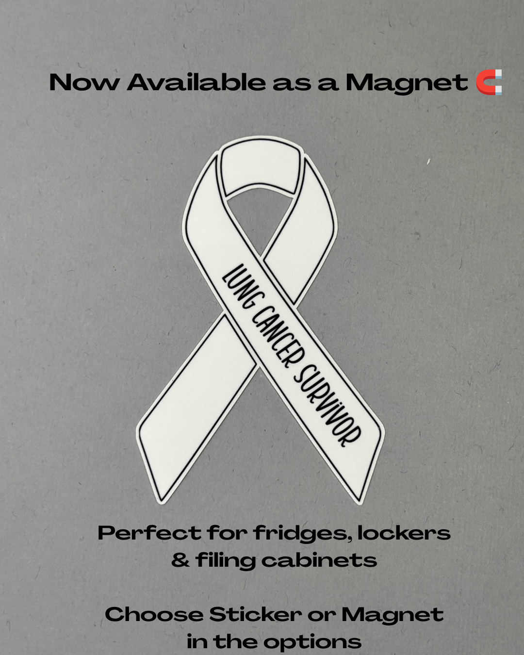 Lung Cancer Survivor Ribbon Sticker or Magnet