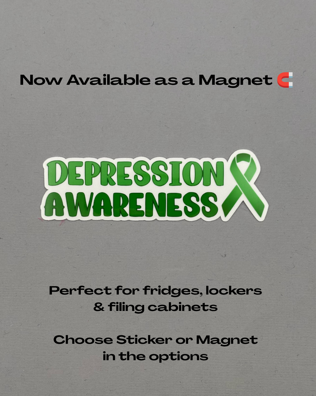 Depression Awareness with Ribbon Sticker or Magnet