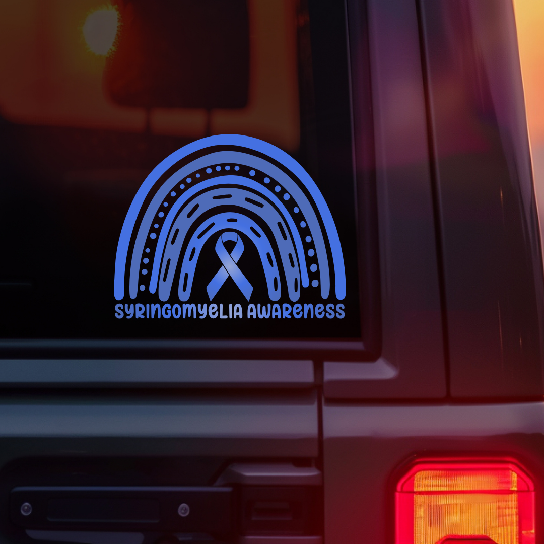 Syringomyelia Awareness Rainbow Car Decal