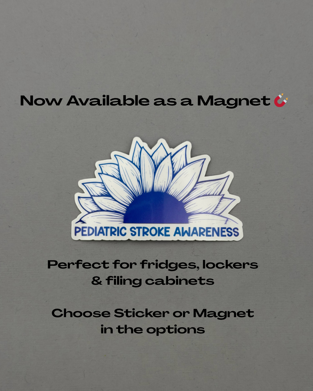 Pediatric Stroke Awareness Sunflower Sticker or Magnet