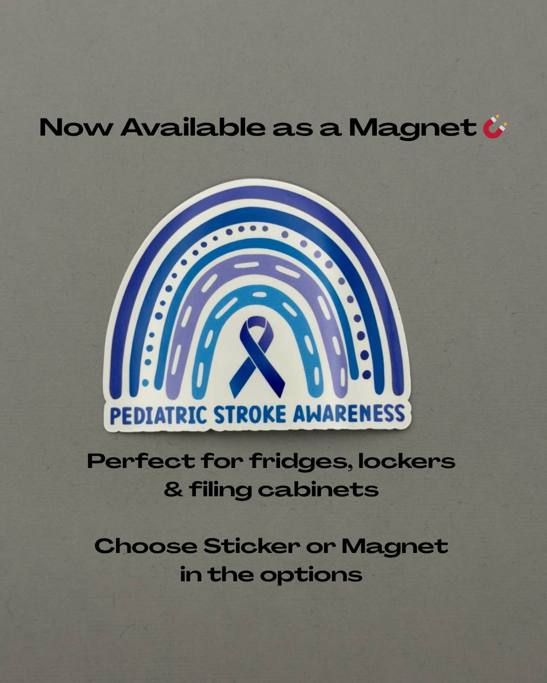 Pediatric Stroke Awareness Rainbow Sticker or Magnet