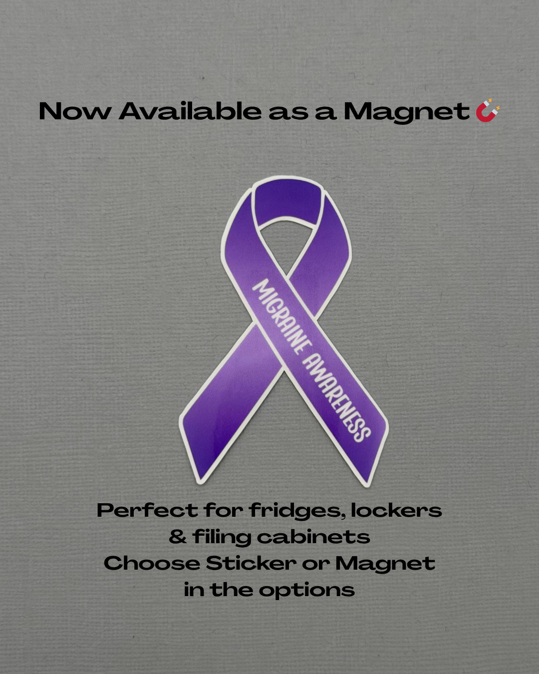 Migraine Awareness Ribbon Sticker or Magnet