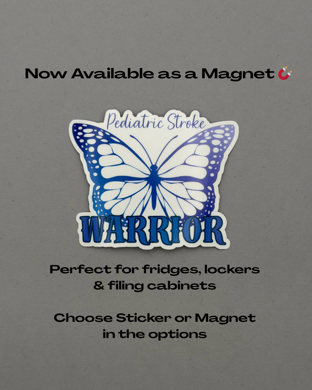 Pediatric Stroke Warrior Butterfly Sticker or Magnet