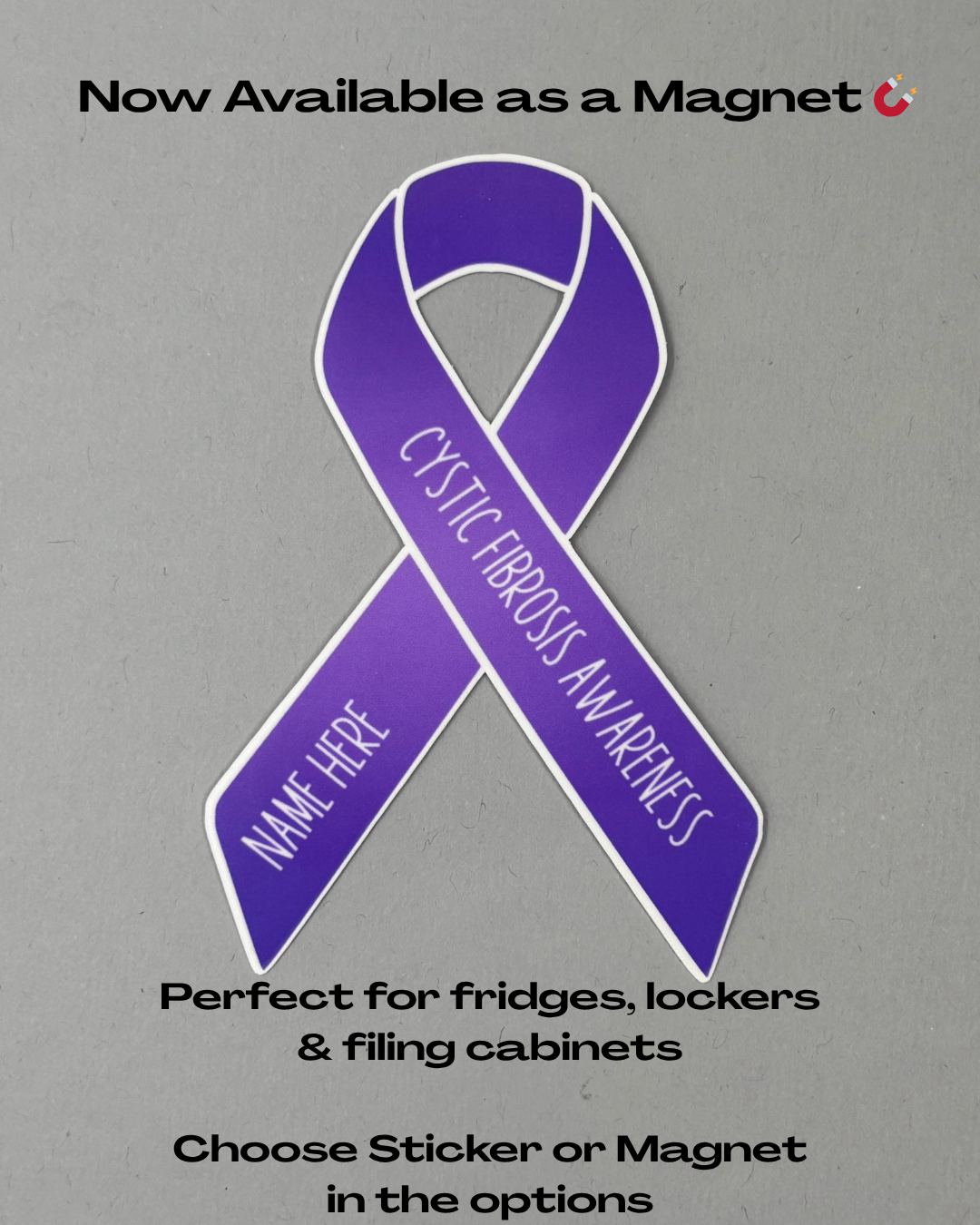 Cystic Fibrosis Awareness Custom Ribbon Sticker