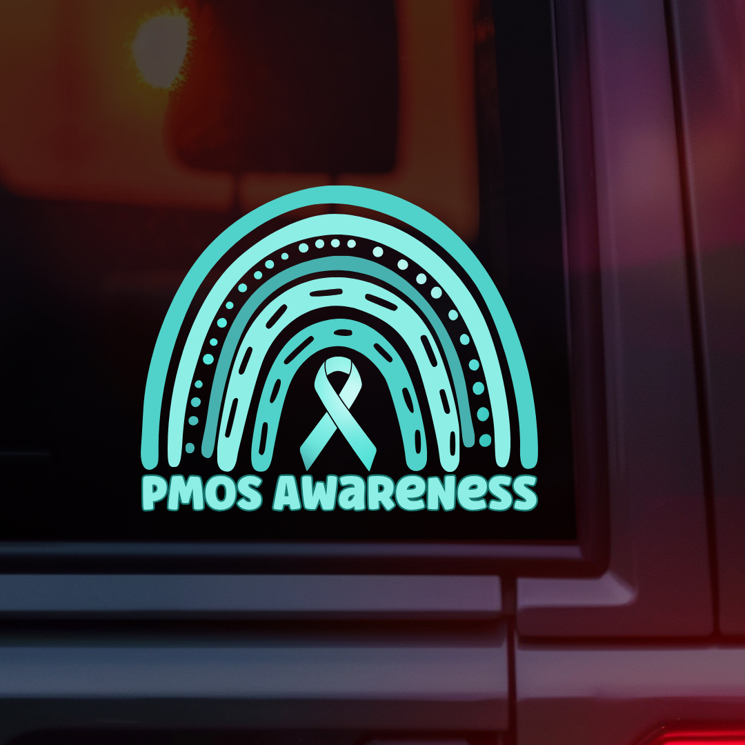 PMOS Awareness Rainbow Car Decal | Polyendocrine Metabolic Ovarian Syndrome