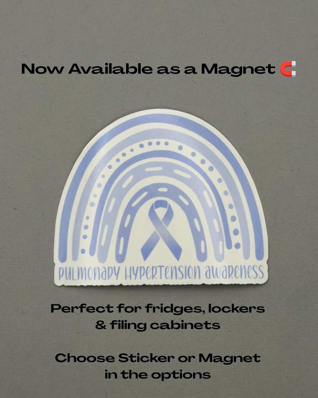 Pulmonary Hypertension Awareness Rainbow Sticker or Magnet