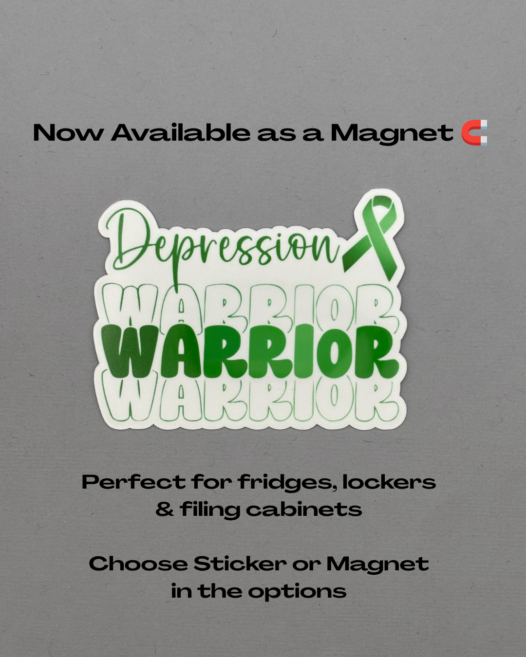 Depression Warrior Sticker or Magnet