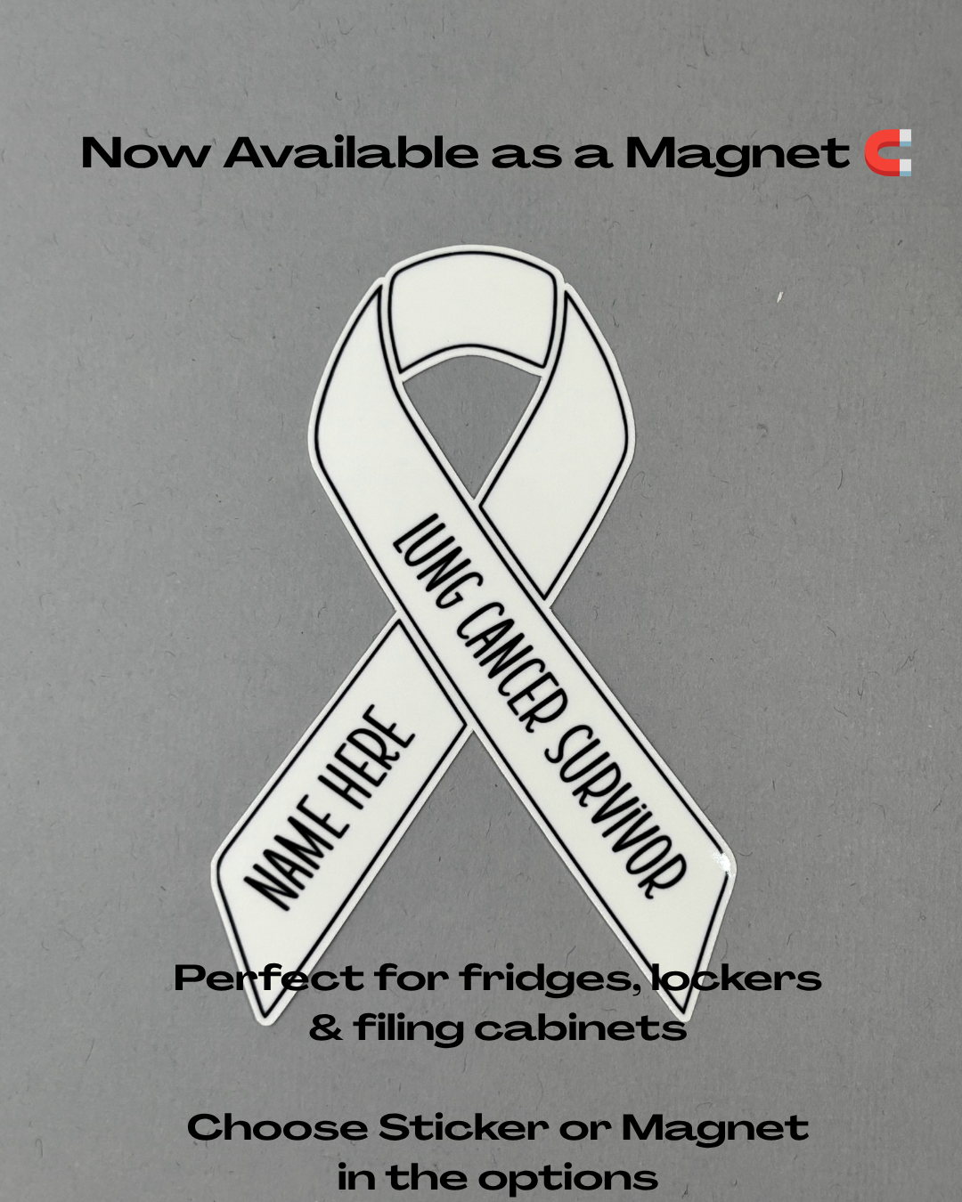 Lung Cancer Survivor Custom Ribbon Sticker or Magnet