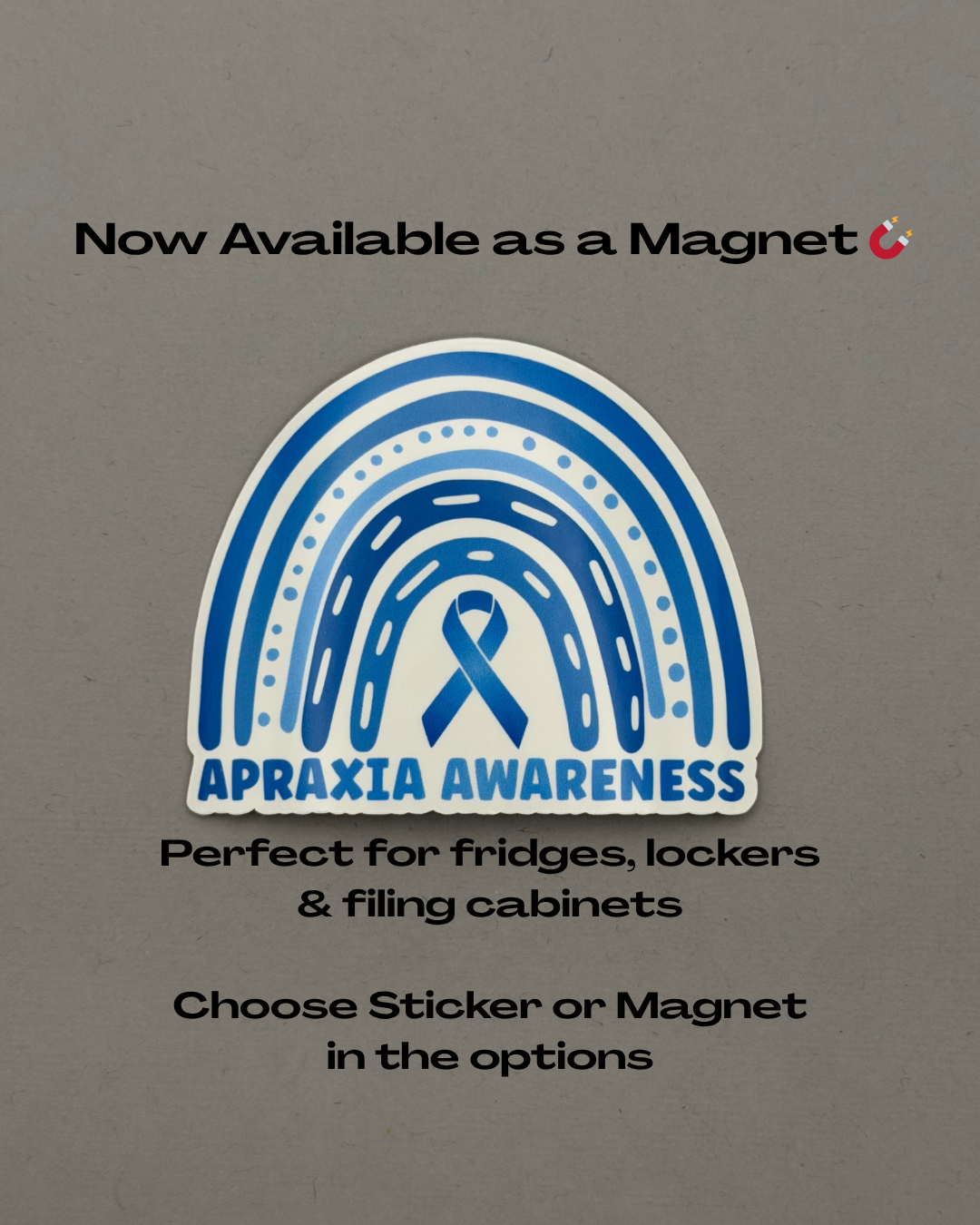 Apraxia Awareness Rainbow Sticker or Magnet
