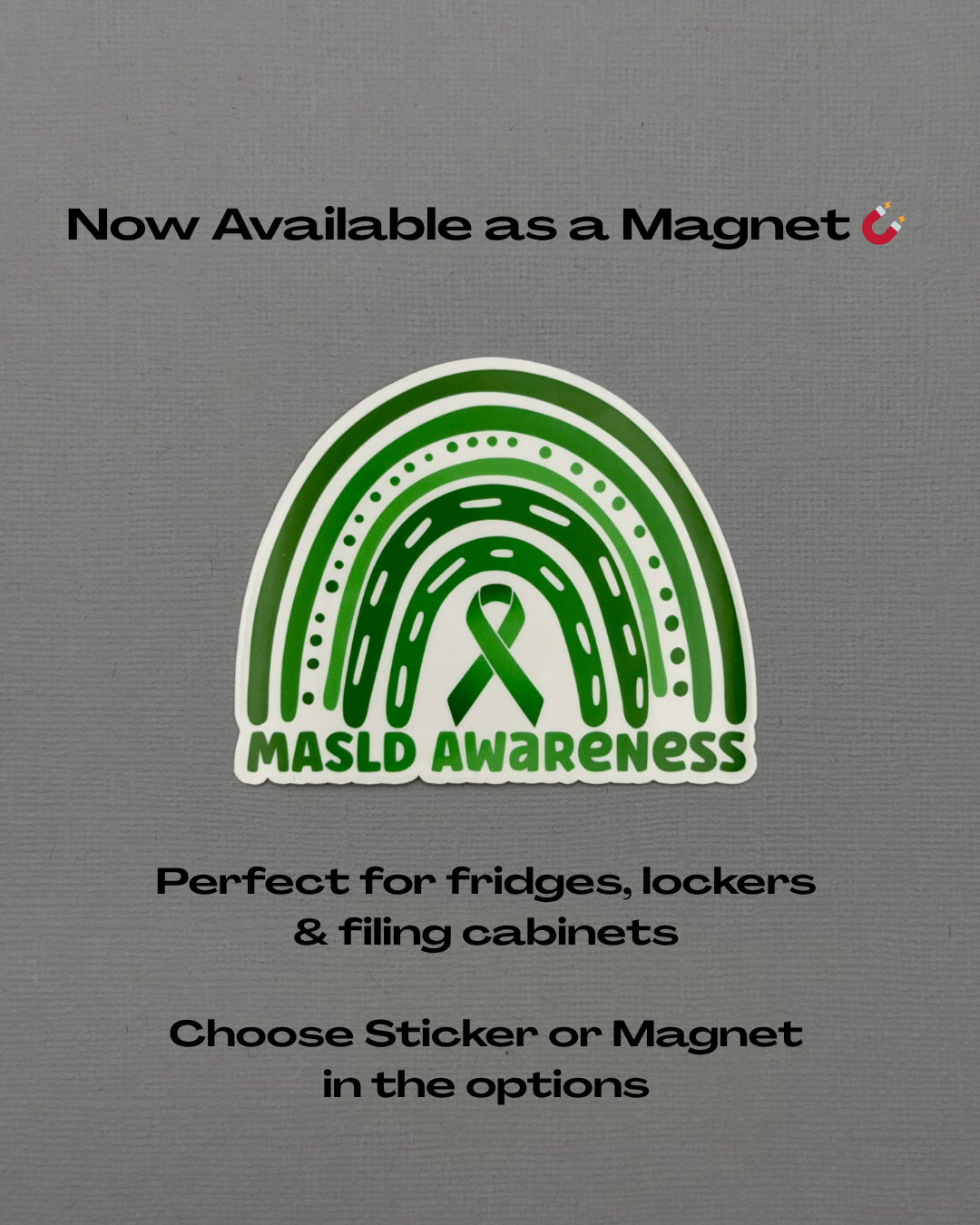 MASLD Awareness Rainbow Sticker or Magnet | Metabolic Dysfunction–Associated Steatotic Liver Disease
