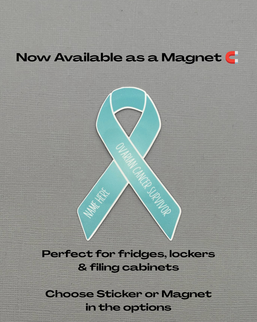 Ovarian Cancer Survivor Custom Ribbon Sticker or Magnet