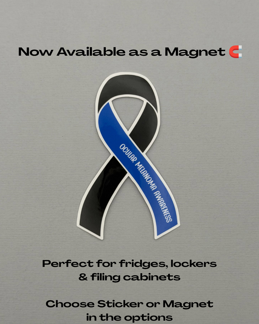 Ocular Melanoma Awareness Ribbon Sticker or Magnet