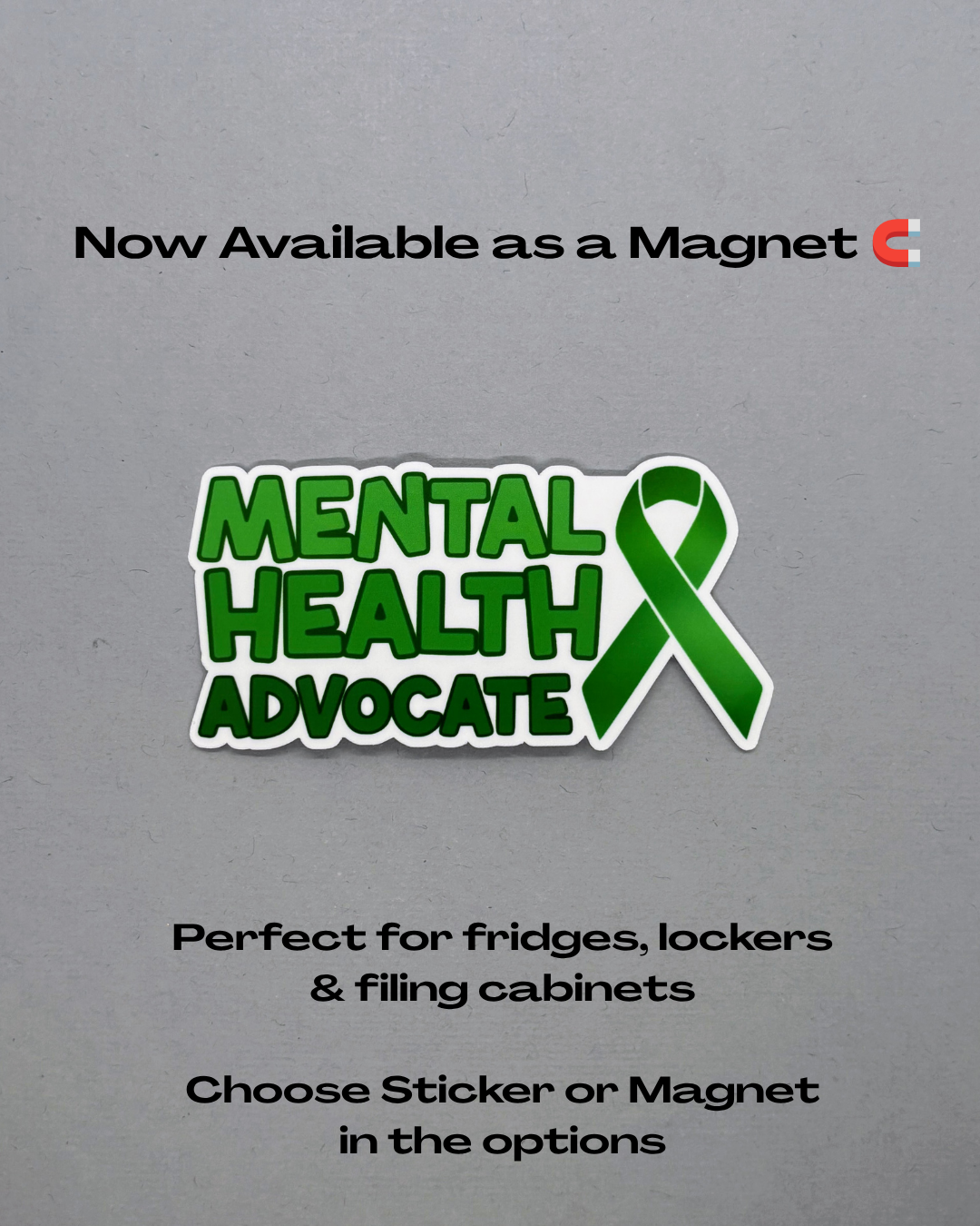 Mental Health Advocate with Ribbon Sticker or Magnet