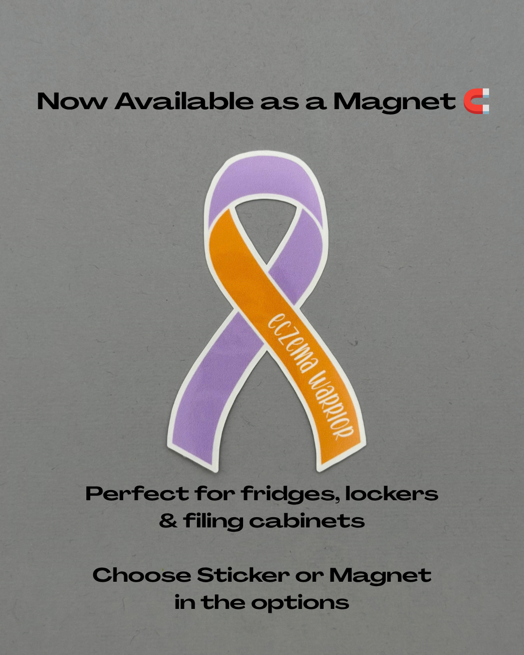 Eczema Warrior Ribbon Sticker or Magnet