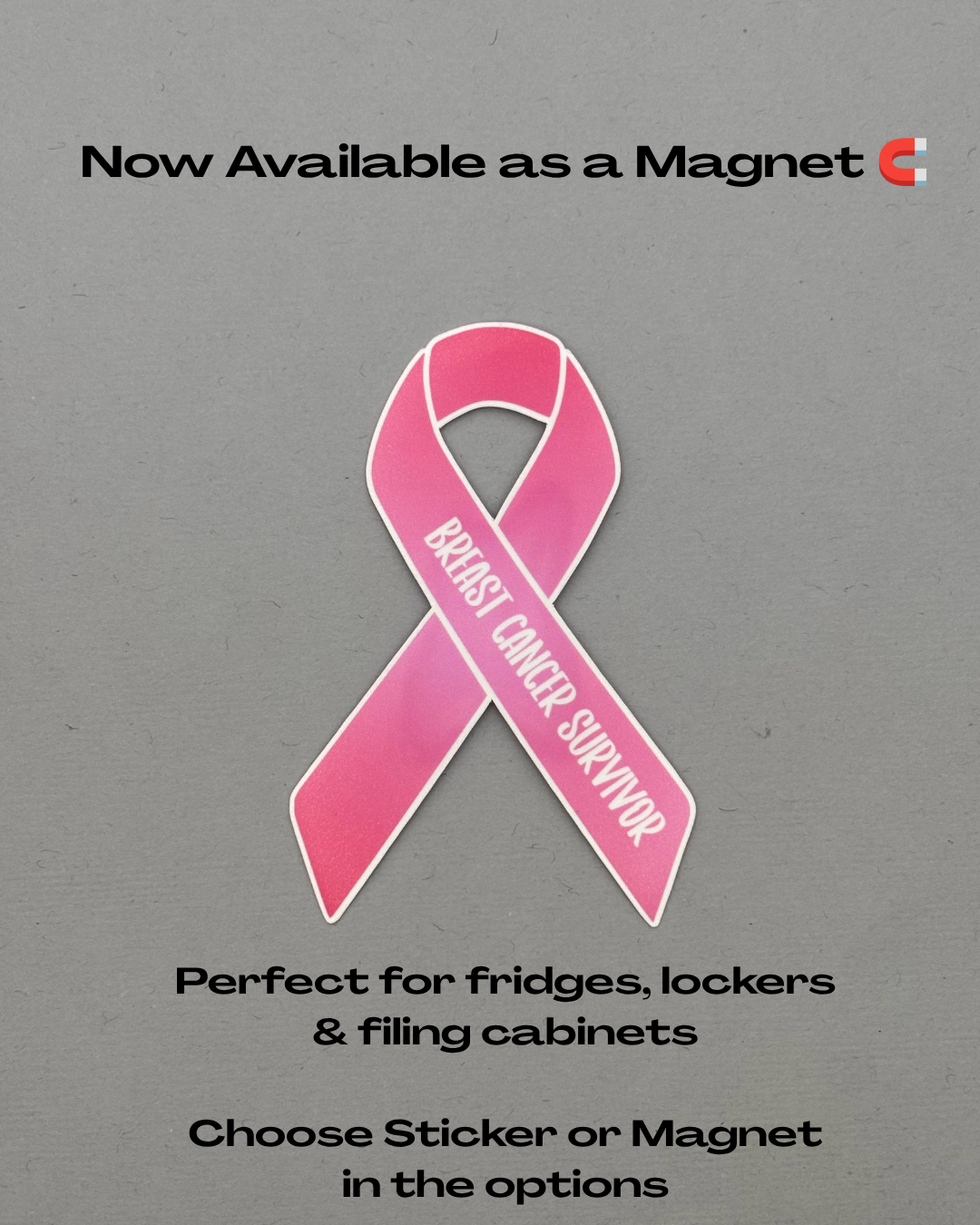 Breast Cancer Survivor Ribbon Sticker or Magnet