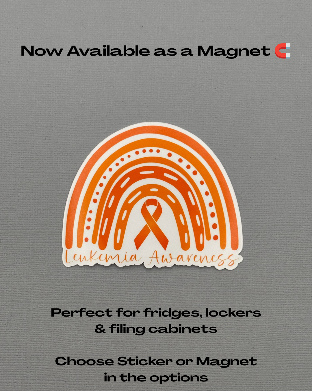 Leukemia Awareness Rainbow Sticker or Magnet