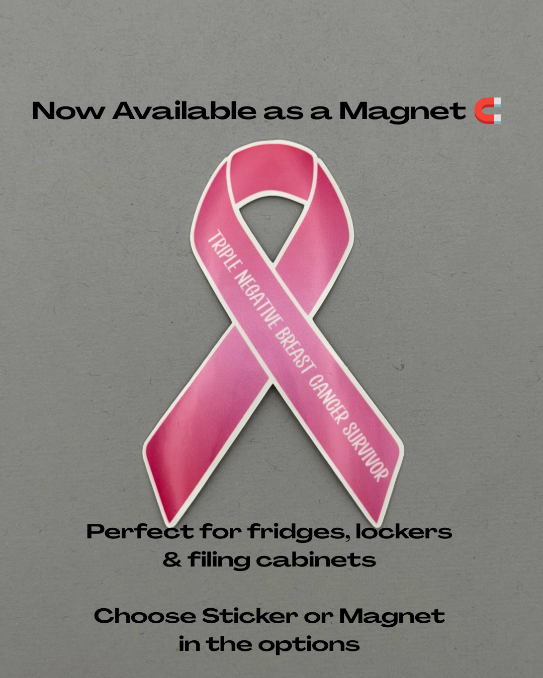 Triple Negative Breast Cancer Survivor Ribbon Sticker or Magnet