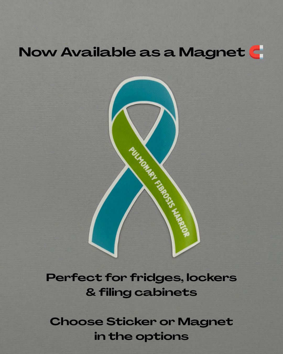 Pulmonary Fibrosis Warrior Ribbon Sticker or Magnet