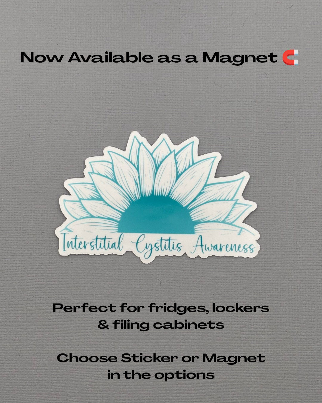 Interstitial Cystitis Awareness Sunflower Sticker or Magnet