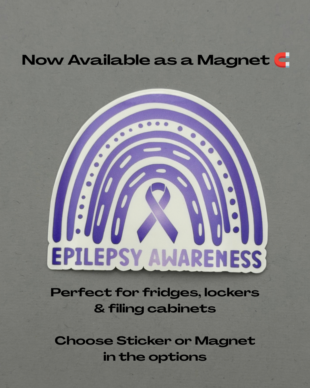 Epilepsy Awareness Rainbow Sticker or Magnet