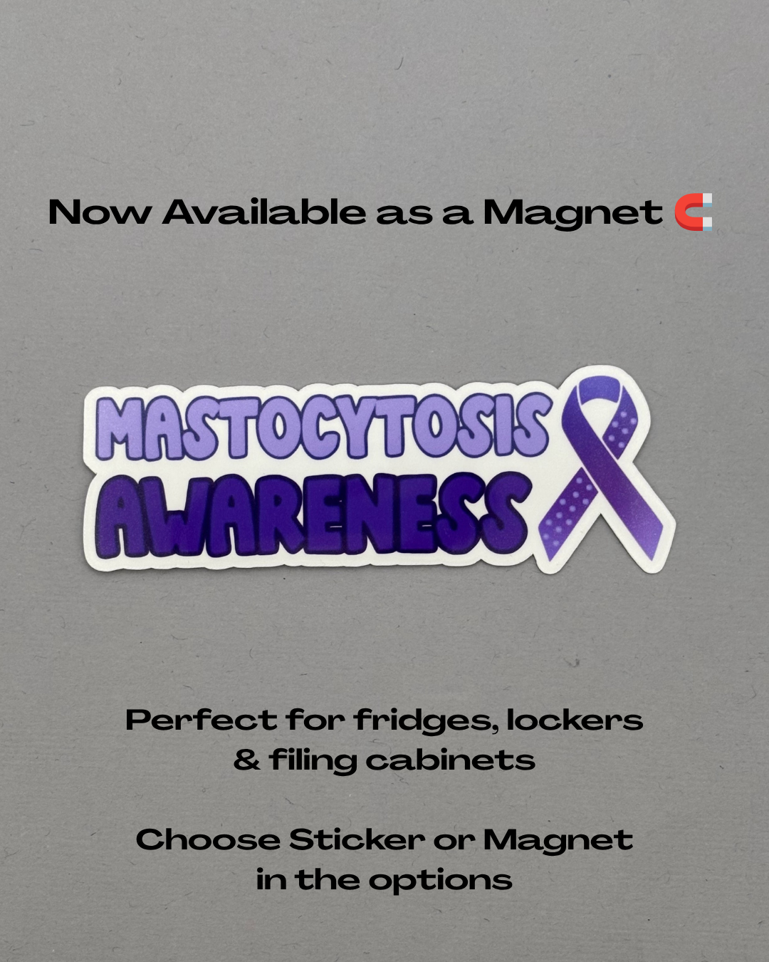 Mastocytosis Awareness with Ribbon Sticker or Magnet