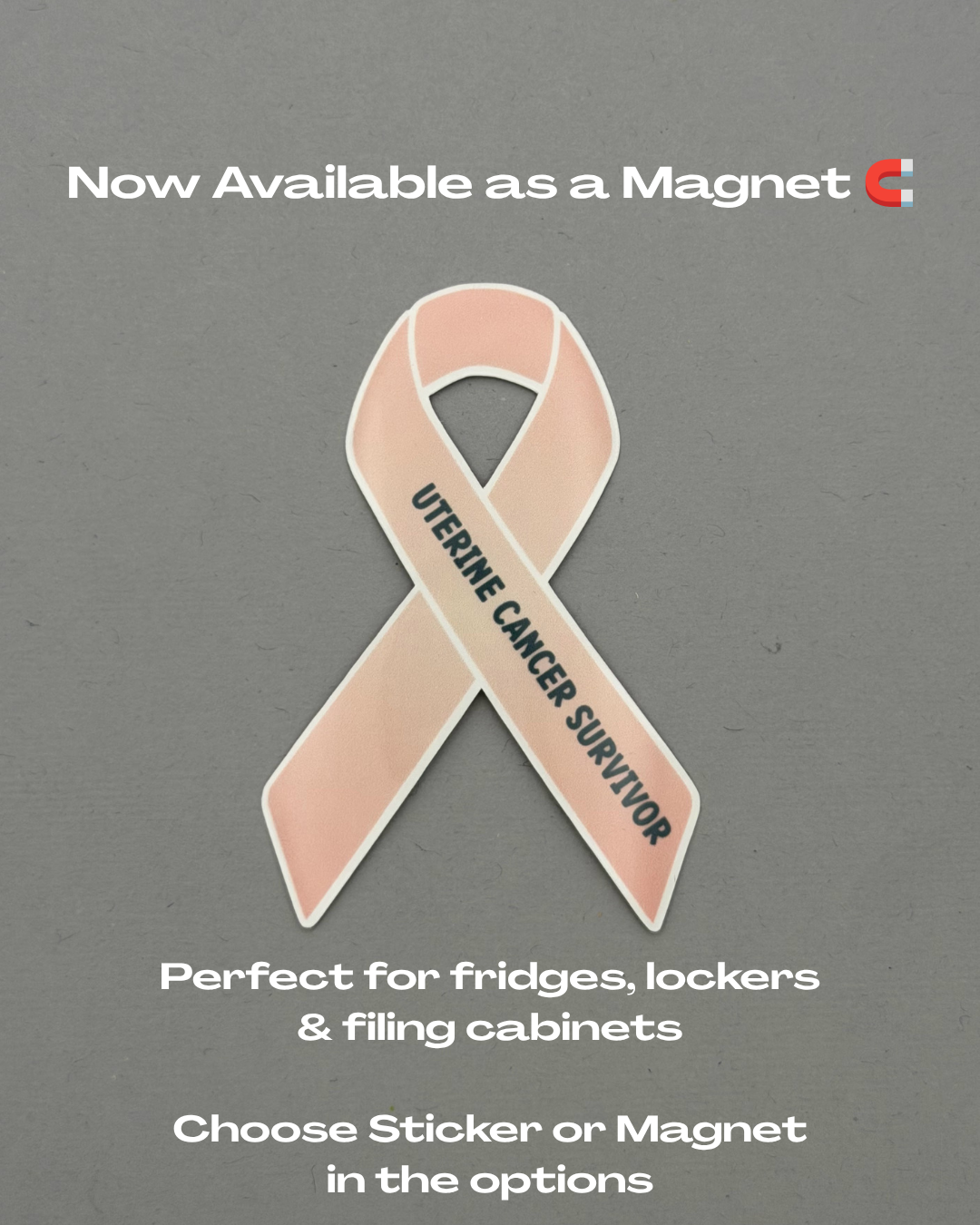 Uterine Cancer Survivor Ribbon Sticker or Magnet