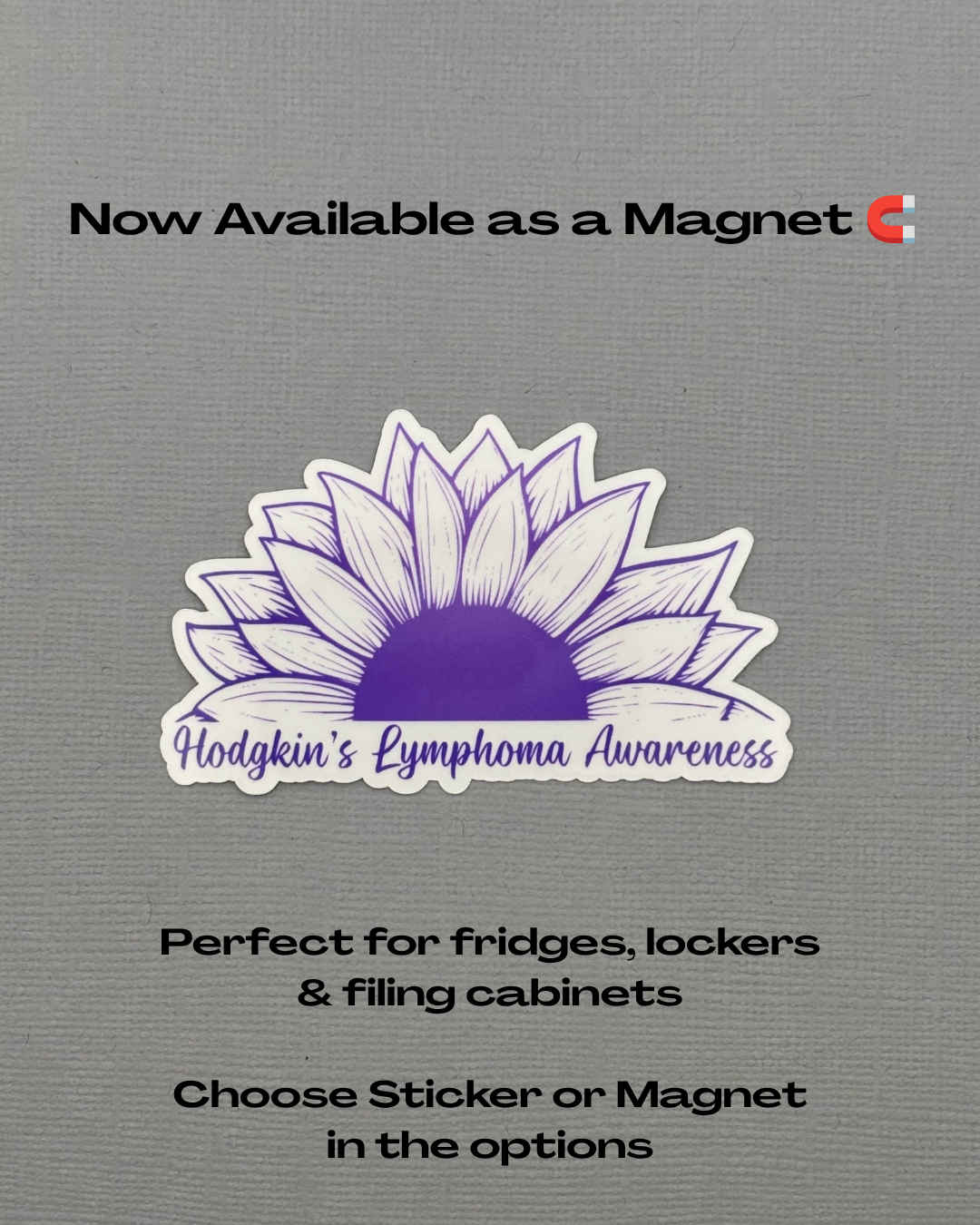 Hodgkin's Lymphoma Awareness Sunflower Sticker or Magnet