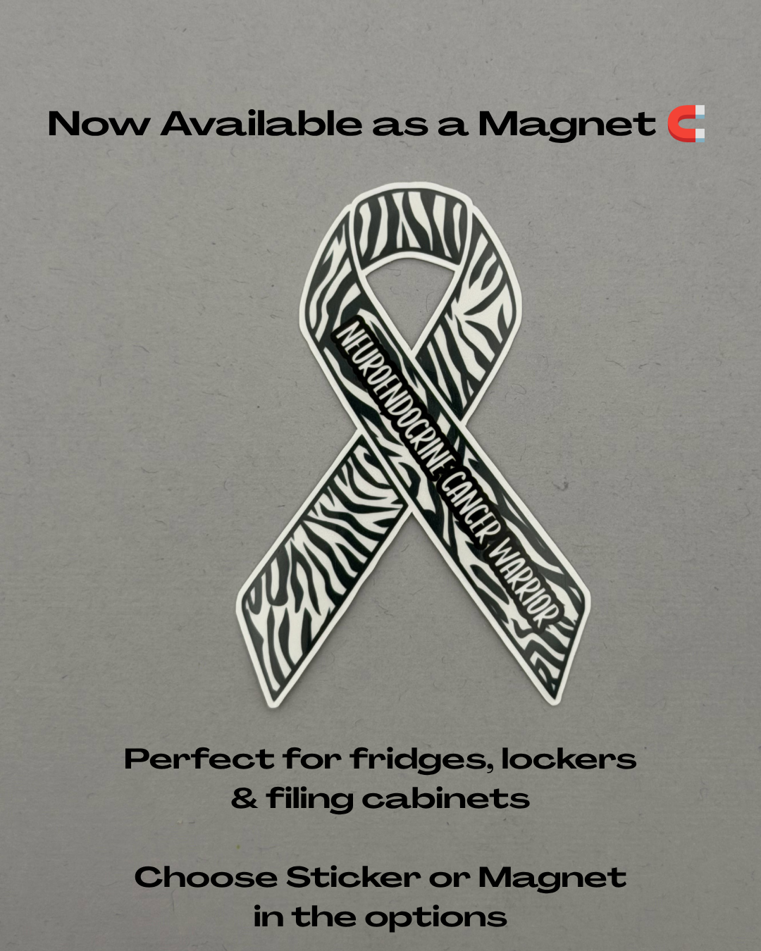 Neuroendocrine Cancer Warrior Ribbon Sticker or Magnet