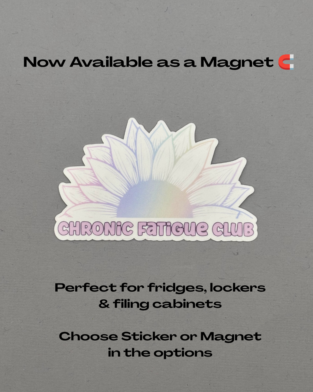 Chronic Fatigue Club Sunflower Sticker or Magnet