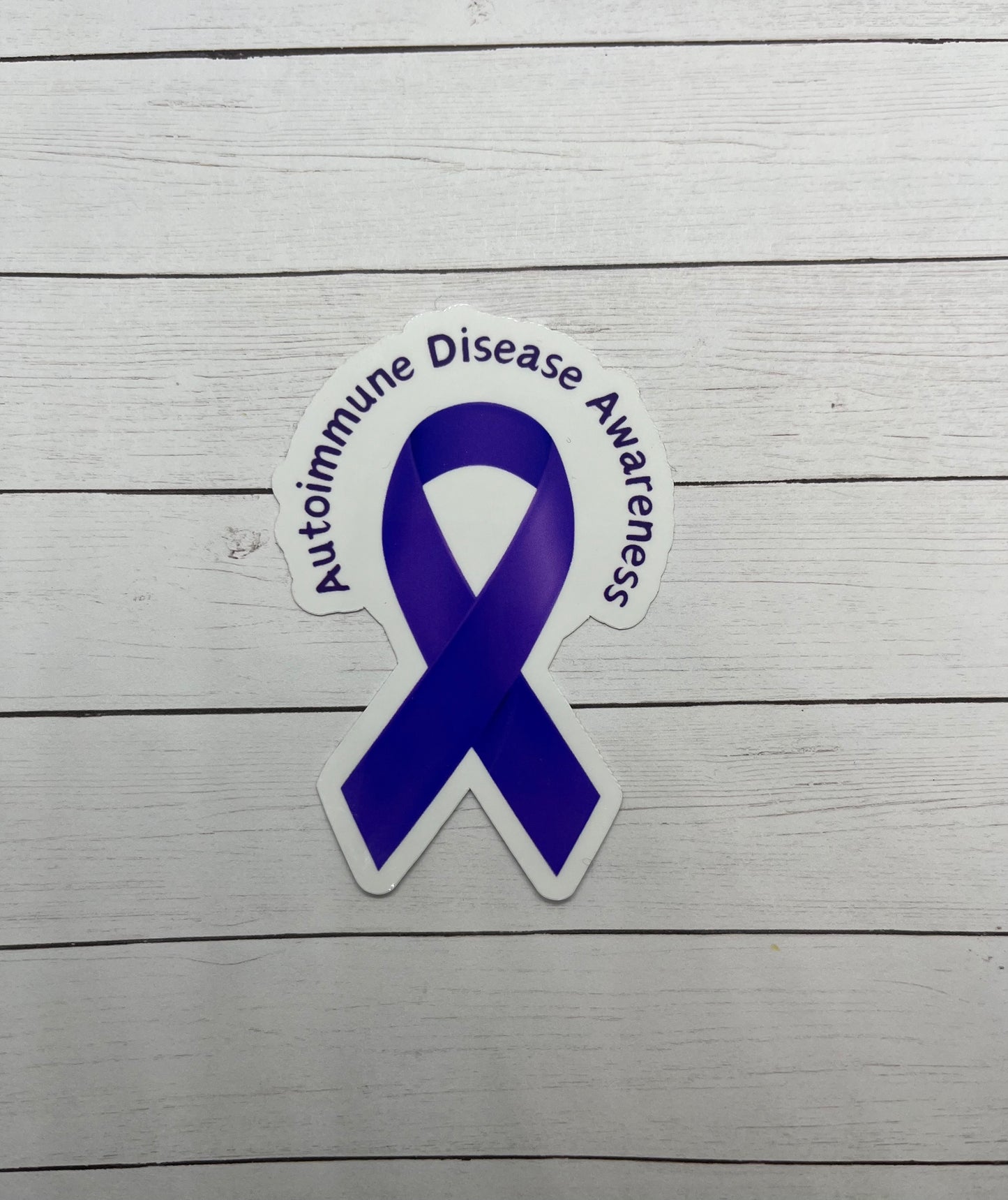 Autoimmune Disease Awareness Purple Ribbon Sticker