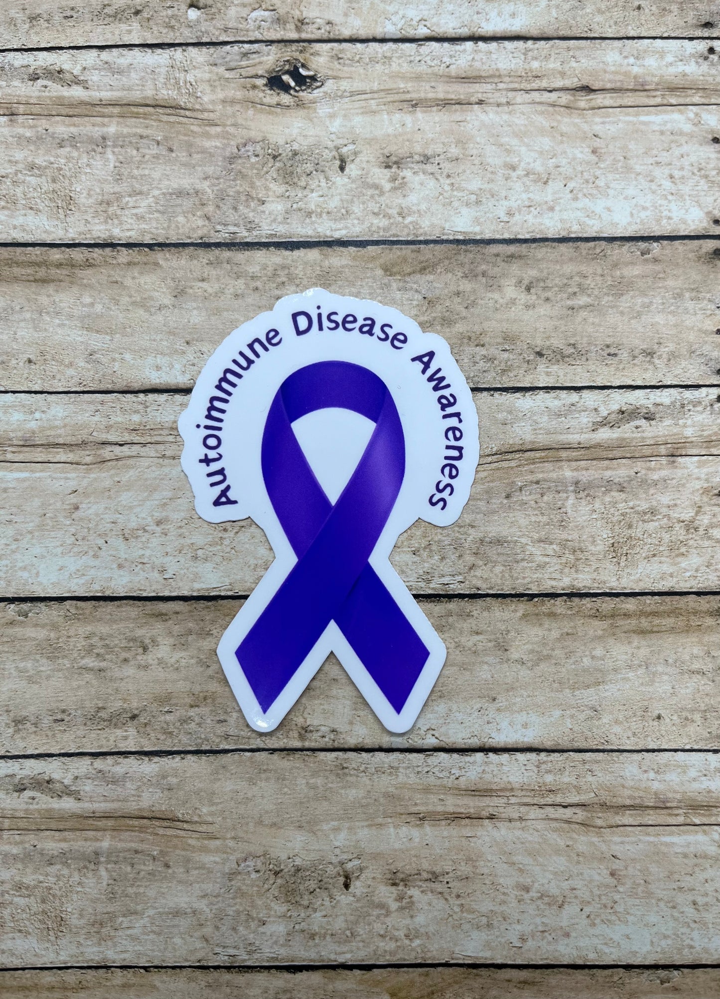 Autoimmune Disease Awareness Purple Ribbon Sticker