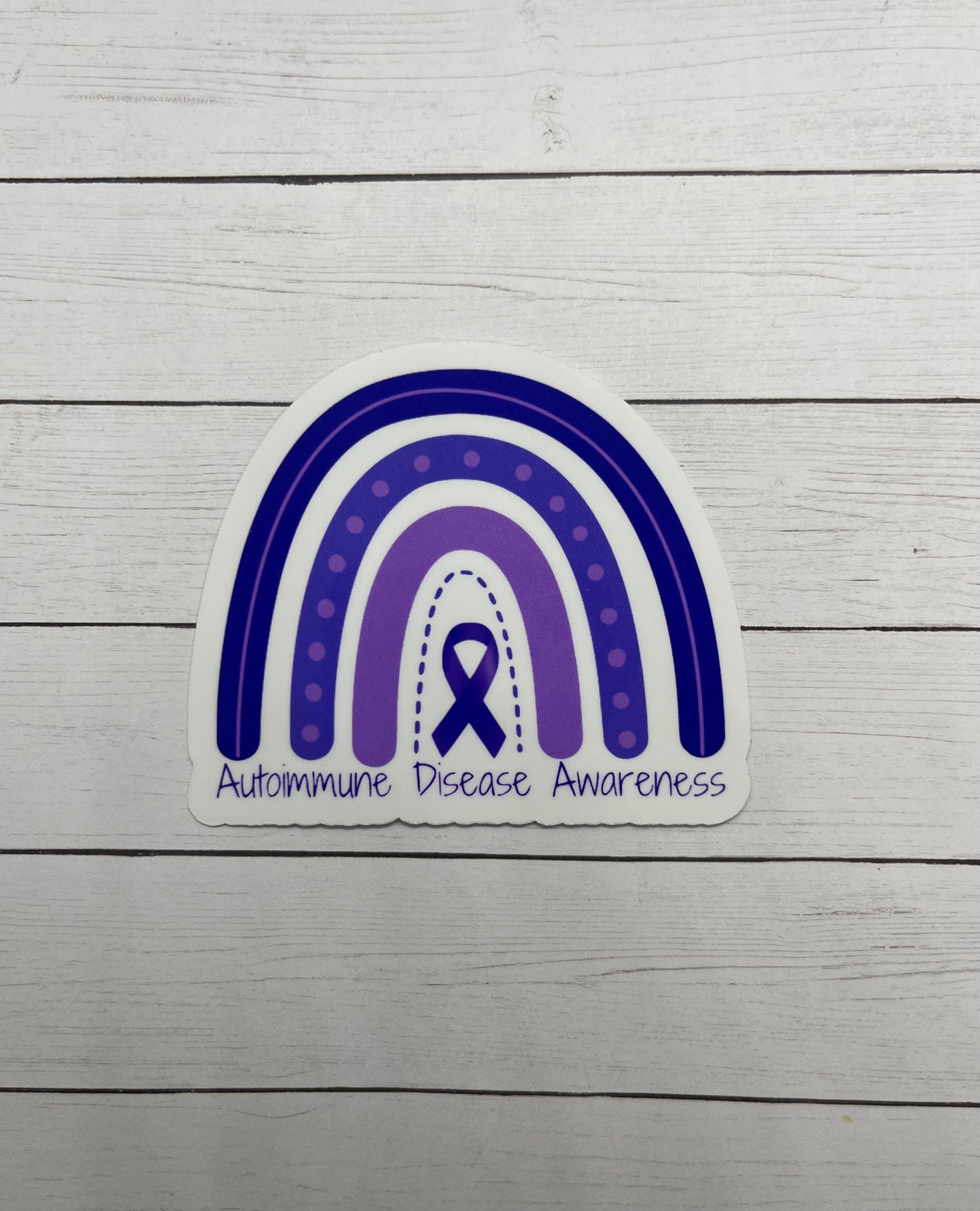 Autoimmune Disease Awareness Purple Rainbow Sticker