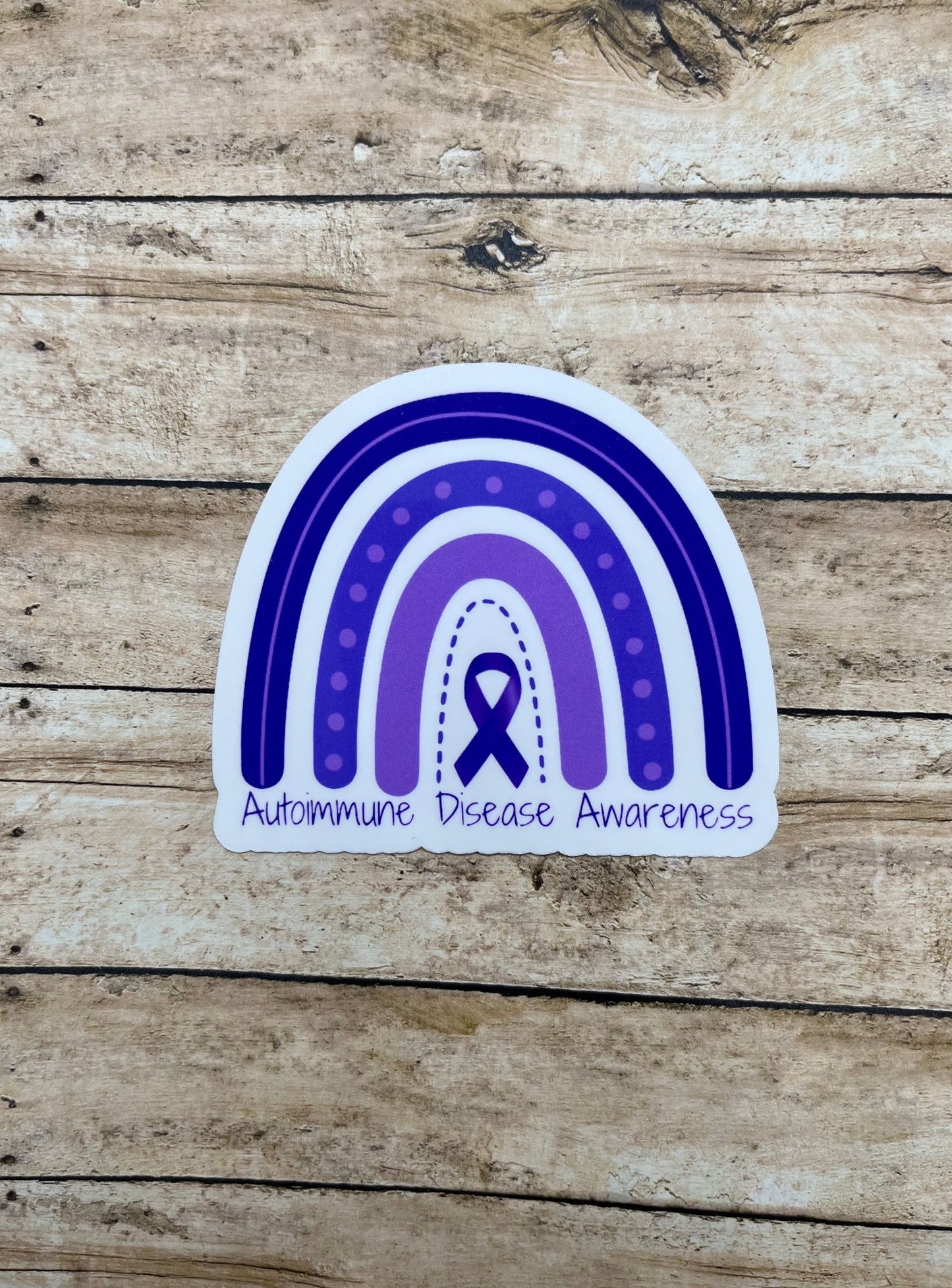 Autoimmune Disease Awareness Purple Rainbow Sticker