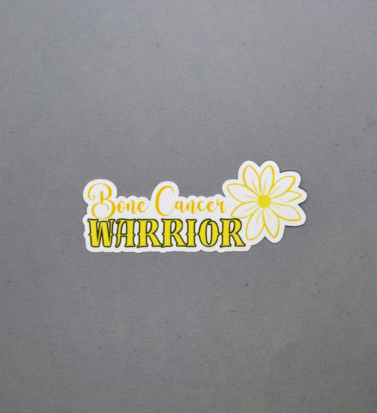 Bone Cancer Warrior Flower Sticker